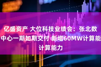 亿盛资产 大位科技业绩会：张北数据中心一期如期交付 新增60MW计算能力